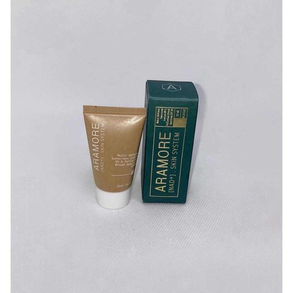 New Aramore Multi-Defense Face Sunscreen Lotion SPF 30 0.5 oz 15 mL Sealed 01/26